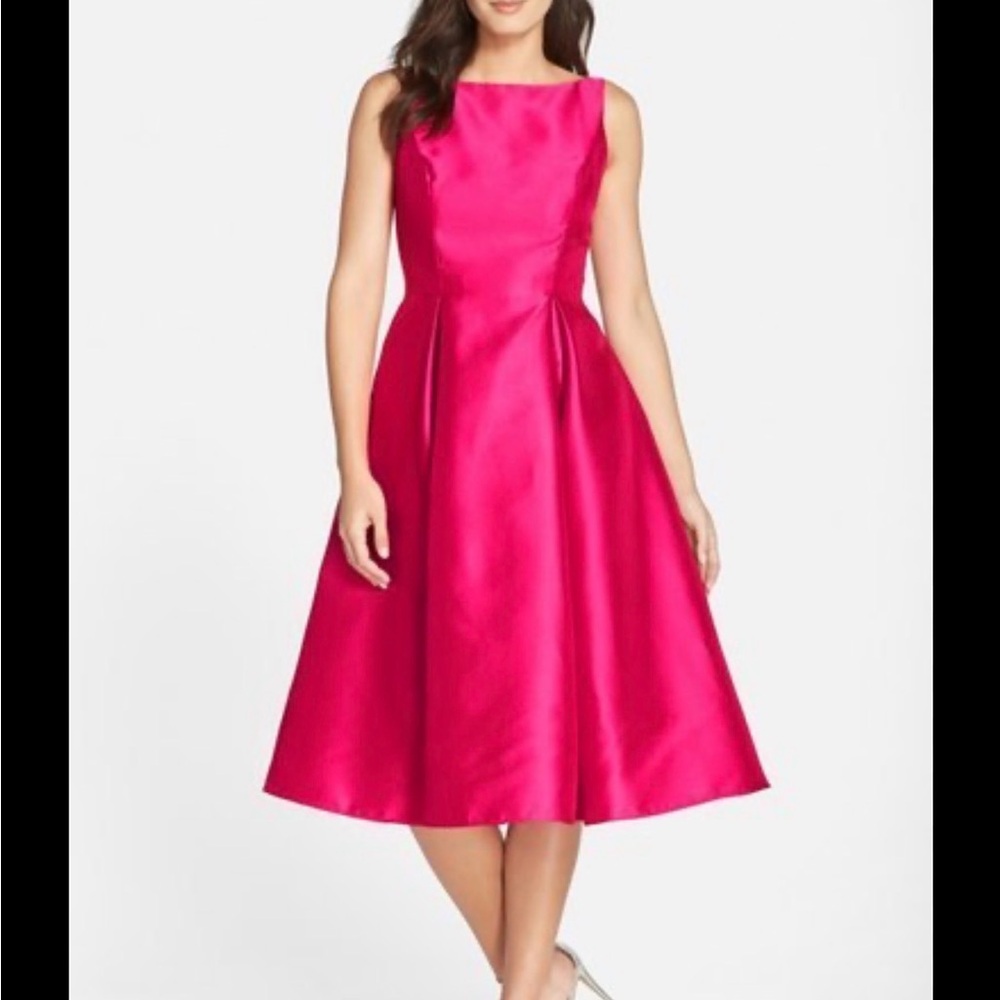 Adrianna Papell Fuchsia Midi Dress